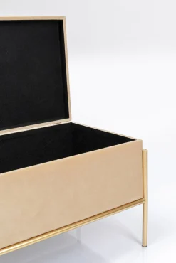 Ławki*KARE Design Ławka Ze Schowkiem Buttons Storage 80x43 Cm Beżowa