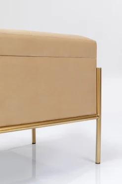 Ławki*KARE Design Ławka Ze Schowkiem Buttons Storage 80x43 Cm Beżowa