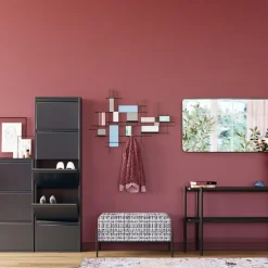 Ławki*KARE Design Ławka Ze Schowkiem Buttons Storage 80x43 Cm Czarno-biała