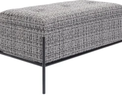Ławki*KARE Design Ławka Ze Schowkiem Buttons Storage 80x43 Cm Czarno-biała