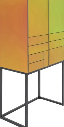 Barki*KARE Design Barek Do Salonu Szkło Lustrzane Kolory Tęczy 80x150 Cm