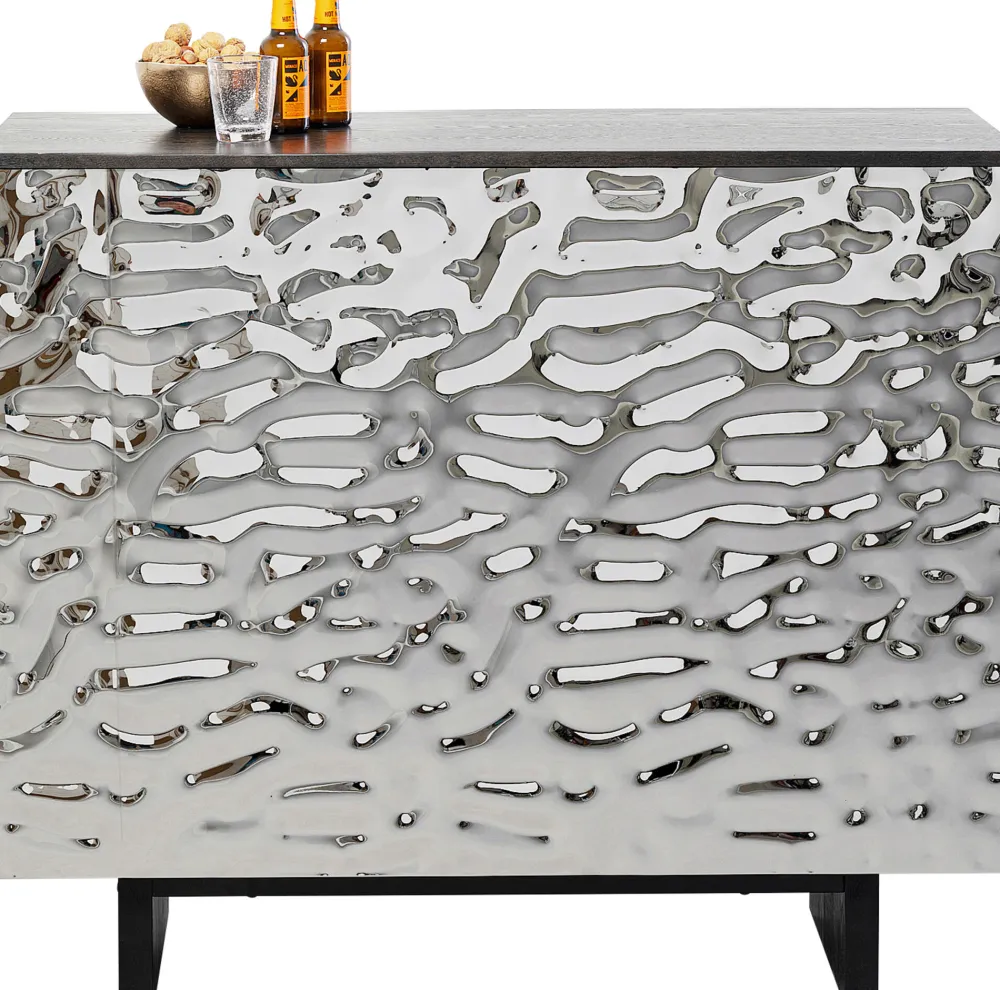 Barki*KARE Design Barek Ekskluzywny Srebrny Stal Nierdzewna 120x105 Cm