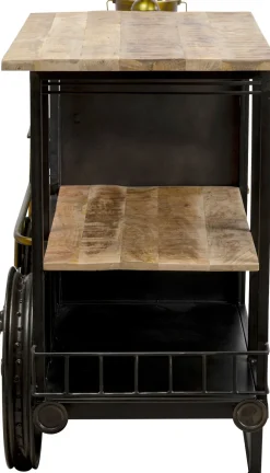 Barki*KARE Design Barek Loft Z Akcesoriami Do Drinków Lokomotywa Parowa Stal I Drewno 225x105 Cm