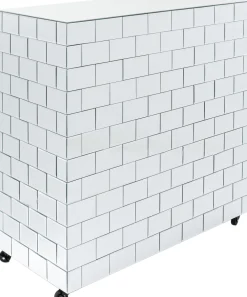 Barki*KARE Design Barek Lustrzany Na Kółkach Glamour 105x120 Cm