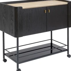 Barki*KARE Design Barek Na Kółkach Milano 97x93 Cm Ciemnobrązowy