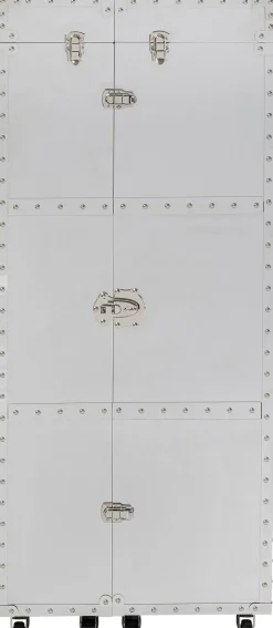 Barki*KARE Design Barek Na Kółkach Rozkładany Stal Srebrna Wnętrze Naturalne 64x145 Cm