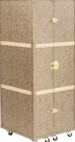 Barki*KARE Design Barek Na Kółkach West Coast 60x152 Cm Brązowy Ekoskóra