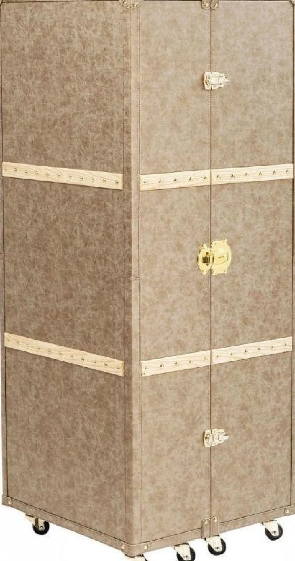 Barki*KARE Design Barek Na Kółkach West Coast 60x152 Cm Brązowy Ekoskóra