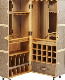 Barki*KARE Design Barek Na Kółkach West Coast 60x152 Cm Brązowy Ekoskóra
