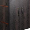 Barki*KARE Design Barek Rozkładany Czarno-brązowy Tapicerowany 100x114 Cm