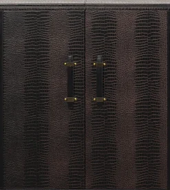 Barki*KARE Design Barek Rozkładany Czarno-brązowy Tapicerowany 100x114 Cm