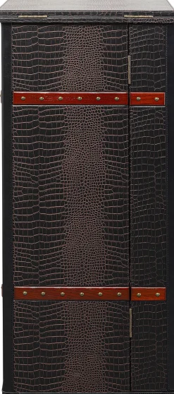 Barki*KARE Design Barek Rozkładany Czarno-brązowy Tapicerowany 100x114 Cm