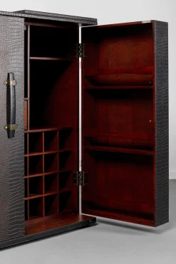 Barki*KARE Design Barek Rozkładany Czarno-brązowy Tapicerowany 100x114 Cm