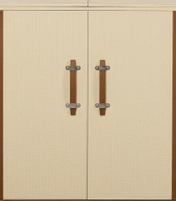 Barki*KARE Design Barek Rozkładany Kremowy Tapicerowany 100x114 Cm