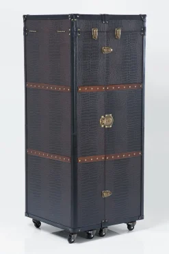 Barki*KARE Design Barek Rozkładany Skrzynia Na Kółkach Czarno-brązowy 60x153 Cm