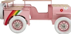 Barki*KARE Design Barek W Kształcie Auta Różowy Motyw Kwiatowy Stal I Drewno 241 Cm
