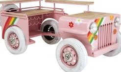 Barki*KARE Design Barek W Kształcie Auta Różowy Motyw Kwiatowy Stal I Drewno 241 Cm