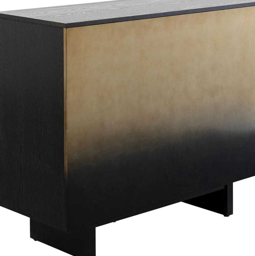 Barki*KARE Design Barek Z Blatem Czarno-złoty Front Stal Nierdzewna 120x105 Cm