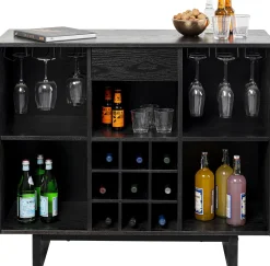 Barki*KARE Design Barek Z Blatem Czarno-złoty Front Stal Nierdzewna 120x105 Cm