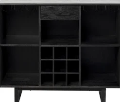 Barki*KARE Design Barek Z Blatem Czarno-złoty Front Stal Nierdzewna 120x105 Cm