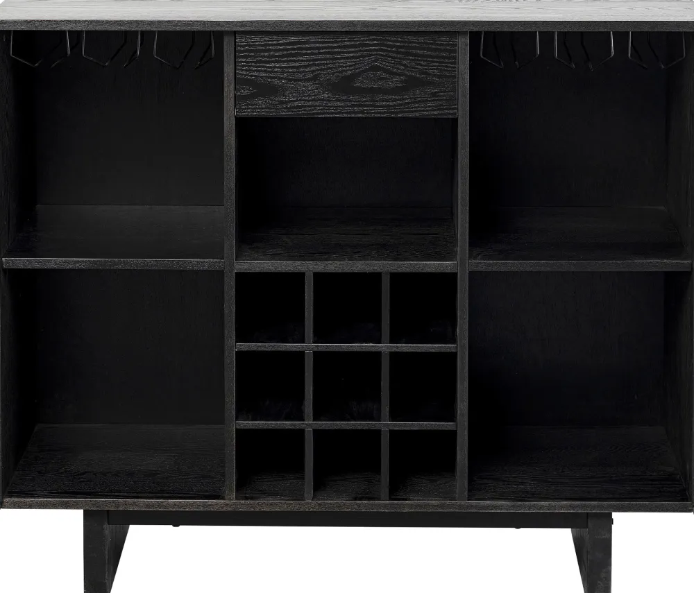 Barki*KARE Design Barek Z Blatem Czarno-złoty Front Stal Nierdzewna 120x105 Cm