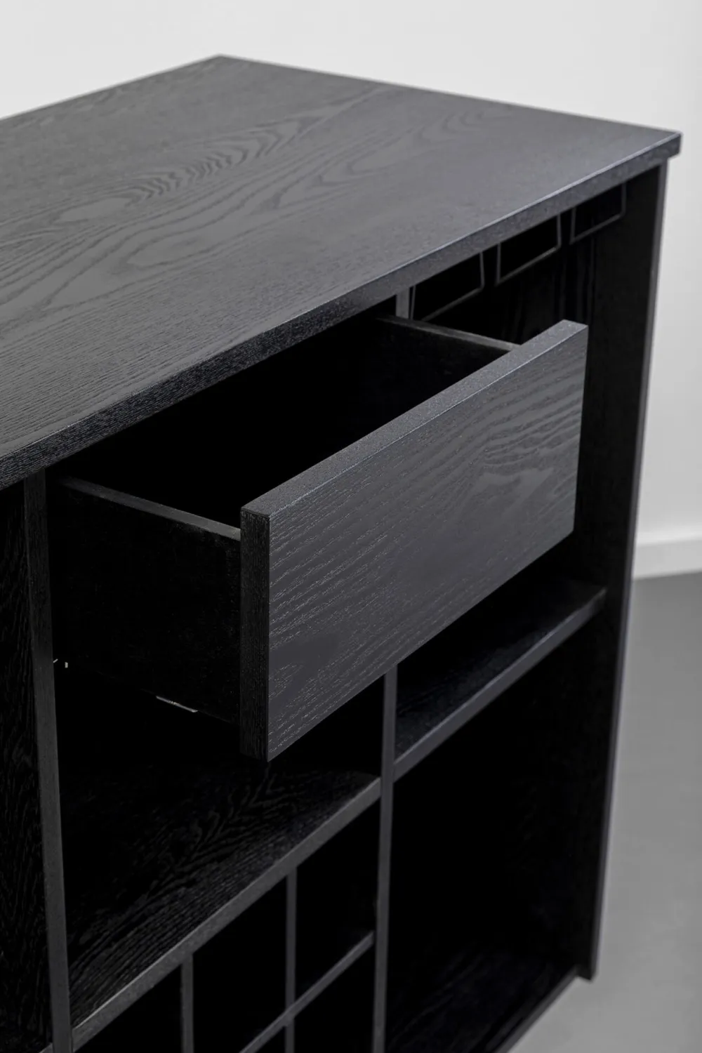 Barki*KARE Design Barek Z Blatem Czarno-złoty Front Stal Nierdzewna 120x105 Cm