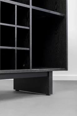 Barki*KARE Design Barek Z Blatem Czarno-złoty Front Stal Nierdzewna 120x105 Cm