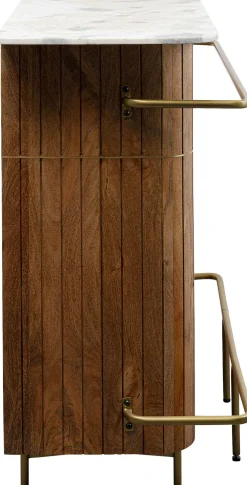 Barki*KARE Design Barek Z Blatem Drewno Mango I Marmur 120x110 Cm
