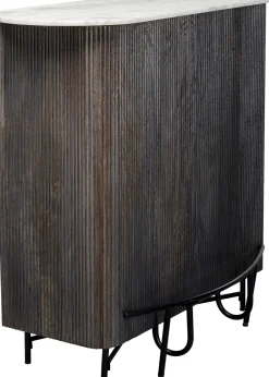 Barki*KARE Design Barek Z Drewna Mango Blat Marmurowy 120x110 Cm