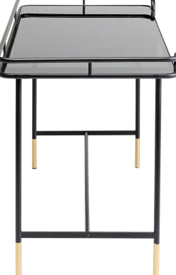 Biurka*KARE Design Biurko Loft Ze Szklanym Blatem I Szufladą Czarne 120x60 Cm