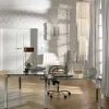 Biurka*KARE Design Biurko Lorenco 210x180 Cm Ze Szklanym Blatem