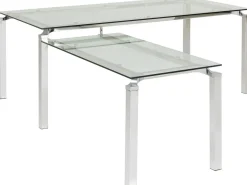 Biurka*KARE Design Biurko Lorenco 210x180 Cm Ze Szklanym Blatem