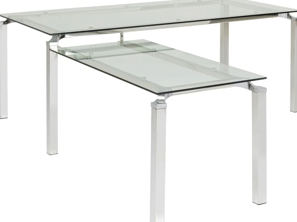 Biurka*KARE Design Biurko Lorenco 210x180 Cm Ze Szklanym Blatem
