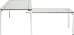 Biurka*KARE Design Biurko Lorenco 210x180 Cm Ze Szklanym Blatem