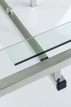 Biurka*KARE Design Biurko Lorenco 210x180 Cm Ze Szklanym Blatem