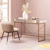 Biurka*KARE Design Biurko Lustrzane Z Szufladami Glamour Nogi Złote 120x50 Cm