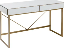 Biurka*KARE Design Biurko Lustrzane Z Szufladami Glamour Nogi Złote 120x50 Cm