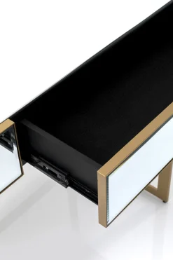 Biurka*KARE Design Biurko Lustrzane Z Szufladami Glamour Nogi Złote 120x50 Cm