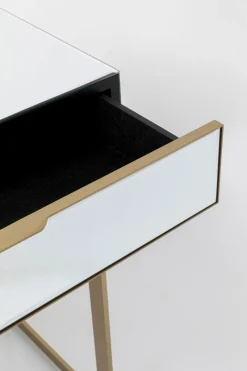 Biurka*KARE Design Biurko Lustrzane Z Szufladami Glamour Nogi Złote 120x50 Cm