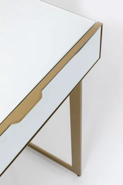 Biurka*KARE Design Biurko Lustrzane Z Szufladami Glamour Nogi Złote 120x50 Cm