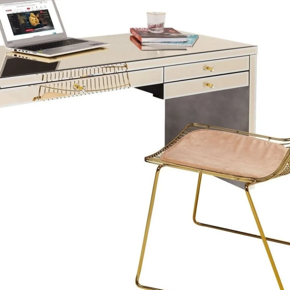 Biurka*KARE Design Biurko Luxury Champagne 140x61 Cm Szampańskie