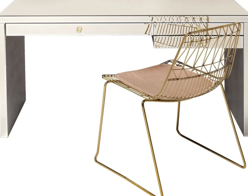 Biurka*KARE Design Biurko Luxury Champagne 140x61 Cm Szampańskie