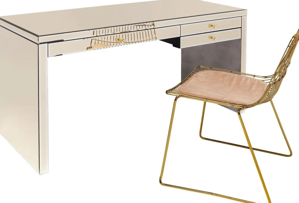 Biurka*KARE Design Biurko Luxury Champagne 140x61 Cm Szampańskie