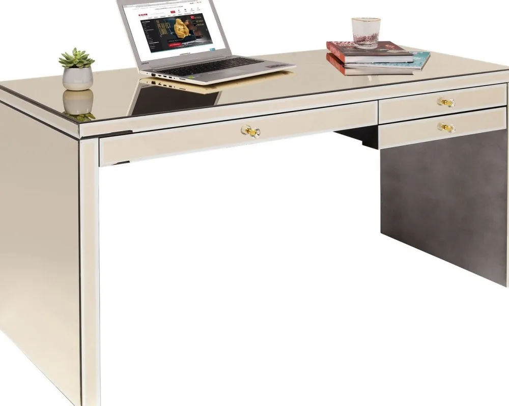 Biurka*KARE Design Biurko Luxury Champagne 140x61 Cm Szampańskie