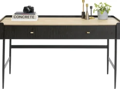 Biurka*KARE Design Biurko Milano 140x58 Cm Ciemnobrązowe Z Kremowym Blatem