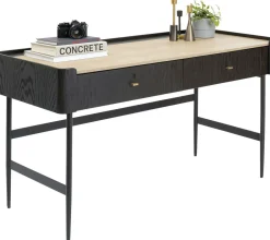 Biurka*KARE Design Biurko Milano 140x58 Cm Ciemnobrązowe Z Kremowym Blatem