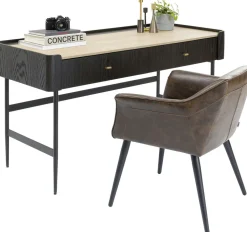 Biurka*KARE Design Biurko Milano 140x58 Cm Ciemnobrązowe Z Kremowym Blatem