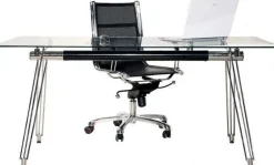 Biurka*KARE Design Biurko Officia 160x80 Cm Transparentne Blat Szklany