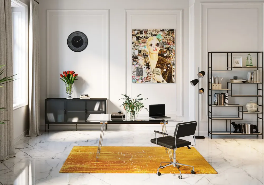 Biurka*KARE Design Biurko Officia 160x80 Cm Transparentne Blat Szklany