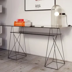 Biurka*KARE Design Biurko Polar 136x65 Cm Czarne - Szkło Hartowane 8 Mm
